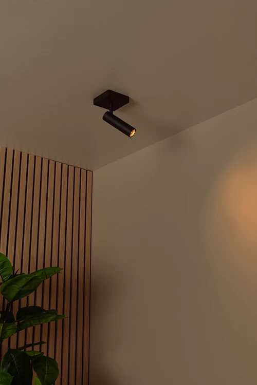 Lucide GRADO - Ceiling spotlight - 1xGU10 (MR11) - Black - atmosphere 1